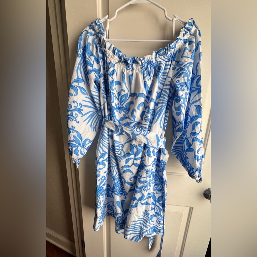 NWT Lilly Pulitzer JamieLynn Blue and White  Dress Size XL